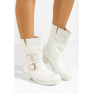 Cizme dama fara toc Thora albe imagine