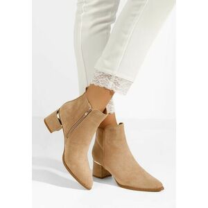 Botine cu toc gros Ramona kaki imagine