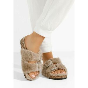 Papuci cu blanita Darcey kaki imagine