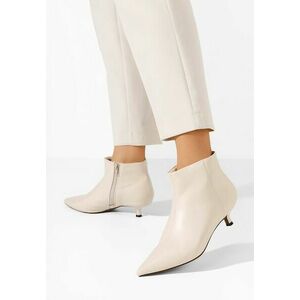Botine cu toc subtire Daphine bej imagine