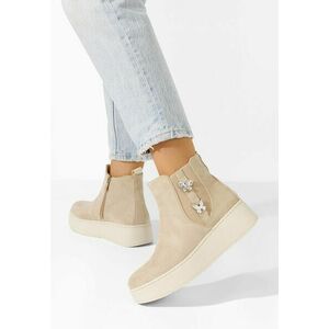 Ghete cu platformă Trena bej imagine