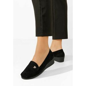 Mocasini dama cu platforma Adrika negri imagine