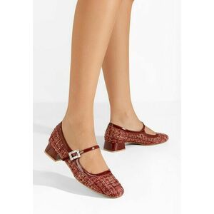 Pantofi cu toc mic Milina rosii imagine