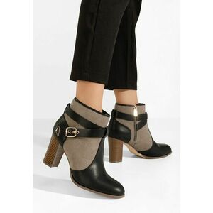 Botine cu toc gros Elbada negre imagine