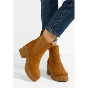 Ghete cu toc Isavella camel imagine