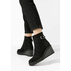 Botine cu platforma Chetana negre imagine