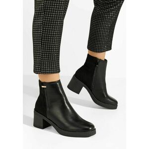 Botine cu toc gros Badria negre imagine