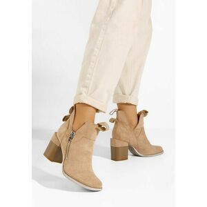 Botine cu toc Iriel kaki imagine