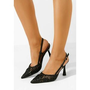 Pantofi stiletto slingback Azzie V3 negri imagine