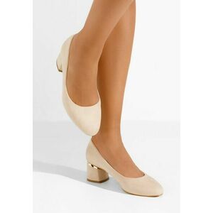 Pantofi cu toc gros Gretta V3 bej imagine