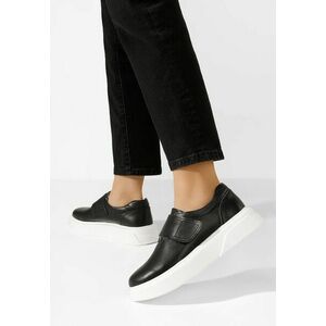 Pantofi casual dama piele Kally negri imagine