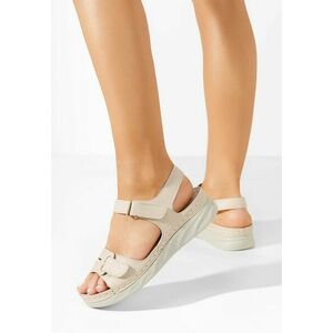 Sandale dama fara toc Klaria bej imagine