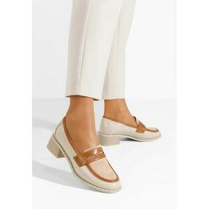 Mocasini cu toc Bruna bej imagine