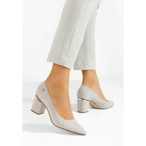 Pantofi cu toc gros V3 Nelia gri imagine