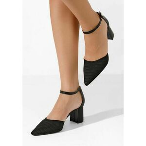 Pantofi cu toc gros Silvena V2 negri imagine
