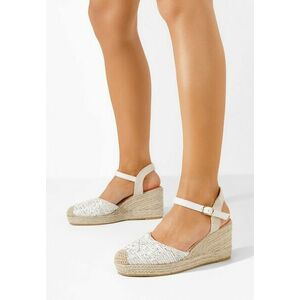 Sandale tip espadrile Flasia albe imagine