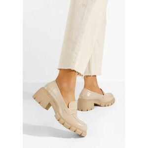 Mocasini dama lacuiti Falina bej imagine