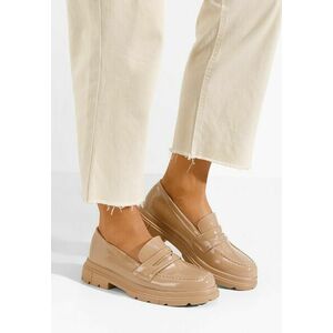 Mocasini dama cu talpa groasa Flira bej imagine
