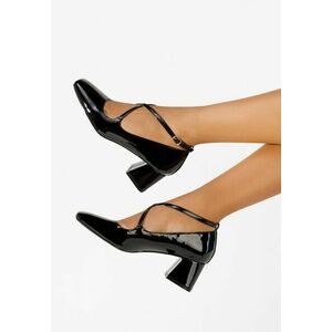 Pantofi cu toc gros Ivanna negri imagine