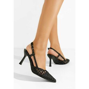 Pantofi stiletto slingback Letira V3 negri imagine