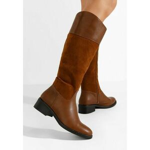 Cizme cu toc mic Yrina camel imagine