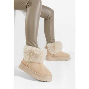 Cizme cu platformă Tamila bej imagine