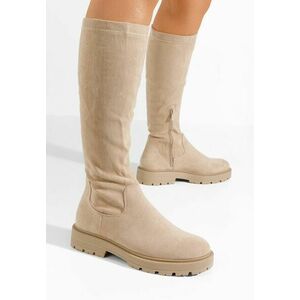 Cizme dama fara toc Kirga bej imagine