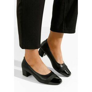 Pantofi cu toc mic Selea negri imagine