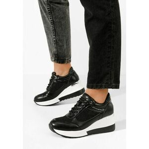 Sneakers cu platforma Breves negri imagine