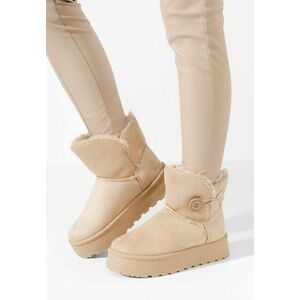 Cizme tip ugg Troyes V2 bej imagine