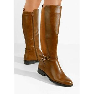 Cizme dama fara toc Balina camel imagine