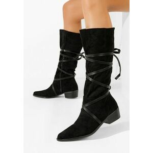 Cizme dama fara toc Raizza negre imagine