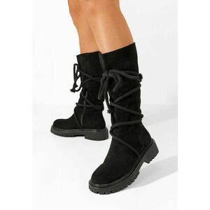 Cizme dama fara toc Iekna negre imagine