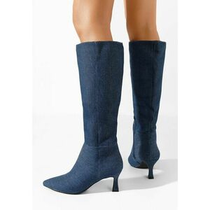 Cizme cu toc subtire Verka denim imagine