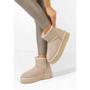 Cizme tip ugg cu platformă Nalya bej imagine