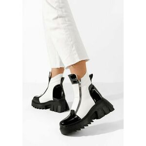 Ghete dama piele Taleda albe imagine