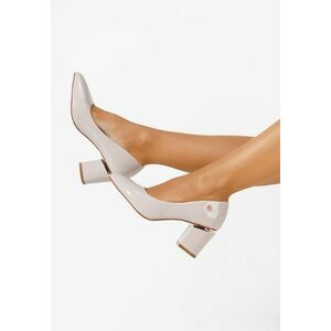 Pantofi cu toc gros Nelia V3 bej imagine