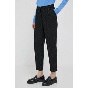 Sisley pantaloni femei, culoarea negru, fason tigareta, high waist imagine