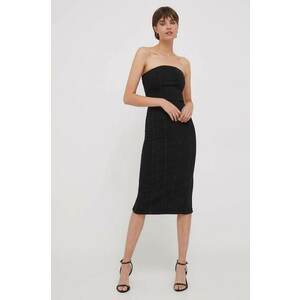 Sisley rochie din denim culoarea negru, mini, mulată imagine