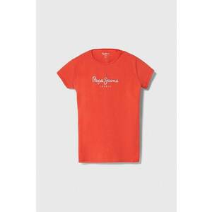 Pepe Jeans tricou copii HANA GLITTER culoarea rosu imagine