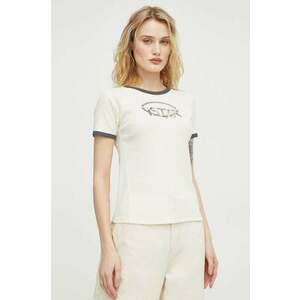 G-Star tricou din bumbac femei, culoarea bej imagine
