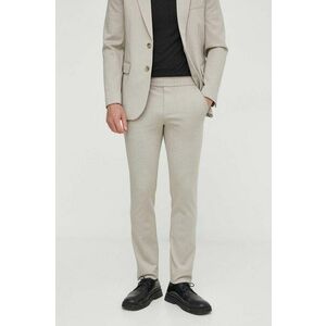 Bruuns Bazaar pantaloni barbati, culoarea bej, drept imagine