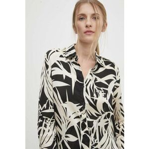 Answear Lab cămașă femei, culoarea negru, cu guler clasic, regular imagine