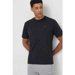 New Balance tricou din bumbac barbati, culoarea negru, cu imprimeu imagine