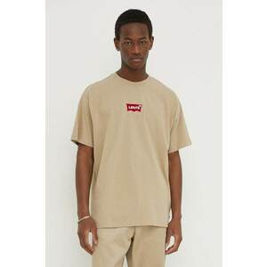 Levi's tricou din bumbac culoarea bej, cu imprimeu, 0008C imagine
