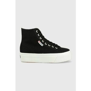 Superga tenisi femei, culoarea negru imagine