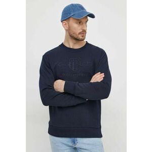 Gant hanorac de bumbac barbati, culoarea albastru marin, cu imprimeu imagine