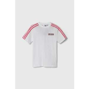 adidas Originals tricou de bumbac pentru copii culoarea alb, cu imprimeu imagine