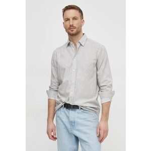 Sisley camasa barbati, culoarea gri, cu guler clasic, regular imagine