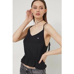 Tommy Jeans bluză femei, culoarea negru, uni DW0DW17802 imagine